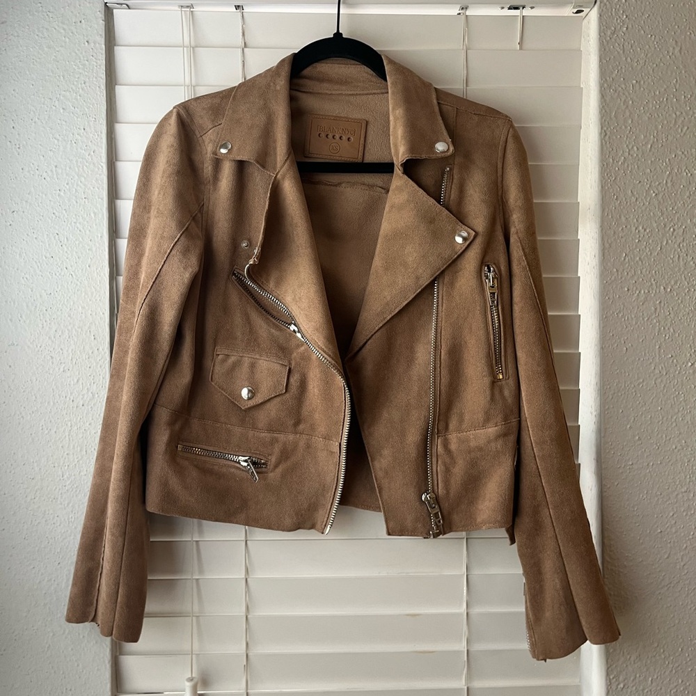 Faux Suede Moto Jacket
